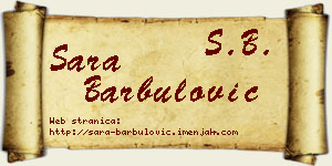 Sara Barbulović vizit kartica
